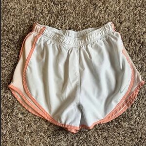 Nike Women's White and Pink Running Shorts